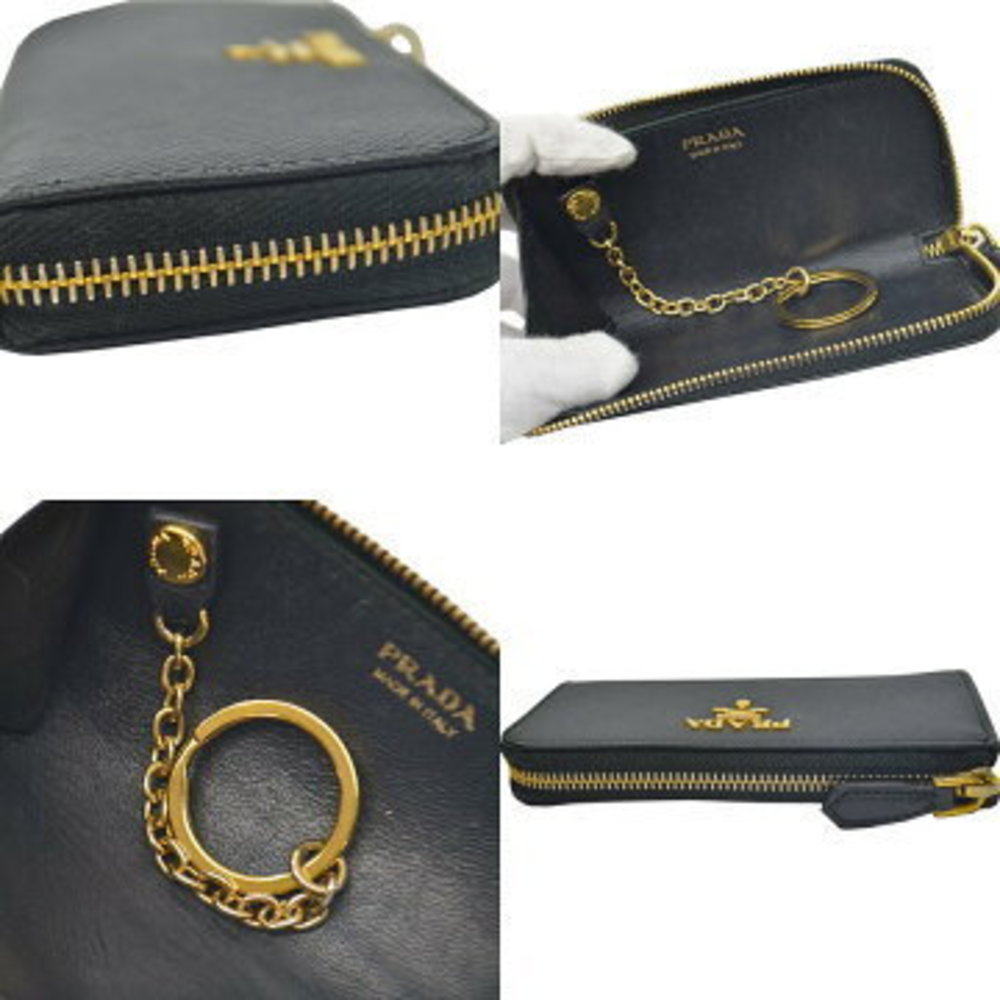 Prada Case Black Leather Key Ring - image 2